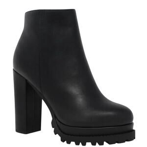 NEW Marco Women's Black Chunky Block Heel Ankle Boot Lug Sole Size 8